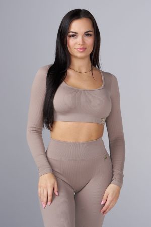 W449 RIBBED SEAMLESS LONGSLEEVE CROP