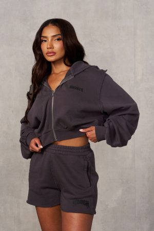 W548 REBEL CROP ZIP UP HOODIE