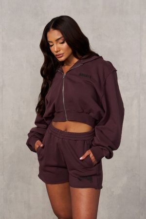 W548 REBEL CROP ZIP UP HOODIE