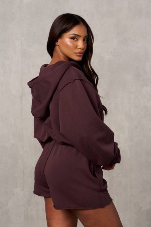 W548 REBEL CROP ZIP UP HOODIE