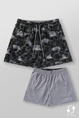 1111 –  Skulls & Roses Reversible Shorts