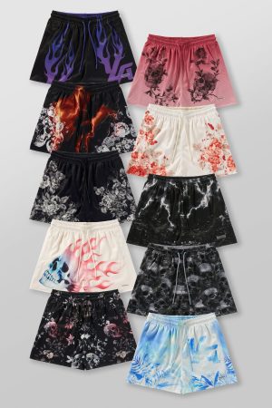 1111 –  Skulls & Roses Reversible Shorts