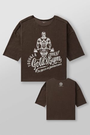 5021 – GOLDS GYM WIDE NECK TERRY TEE