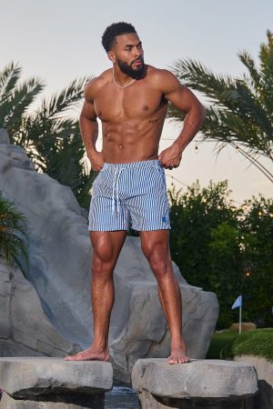 1056 – STRIPED SWIM SHORTS